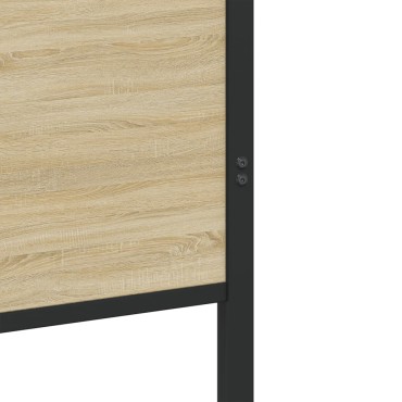 vidaXL Σκελετός Κρεβ. Χωρίς Στρώμα Sonoma Δρυς 100x200 εκ. Μεταλλικό