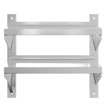 vidaXL Ράφι Τοίχου 2 Επιπ. Ασημί 50x30x48cm Ανοξείδωτο Ατσάλι 1 τεμ.