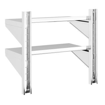 vidaXL Ράφι Τοίχου 2 Επιπ. Ασημί 50x30x48cm Ανοξείδωτο Ατσάλι 1 τεμ.