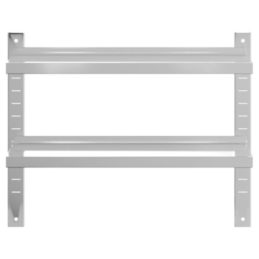 vidaXL Ράφι Τοίχου 2 Επιπ. Ασημί 75x23,5x60cm Ανοξείδωτο Ατσάλι 1 τεμ.
