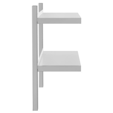 vidaXL Ράφι Τοίχου 2 Επιπ. Ασημί 75x23,5x60cm Ανοξείδωτο Ατσάλι 1 τεμ.