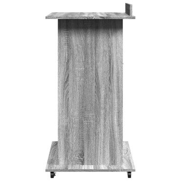 vidaXL Αναλόγιο με Ροδάκια & Συρτάρι Γκρι Sonoma 55x55x107cm Επεξ Ξύλο 1 τεμ.