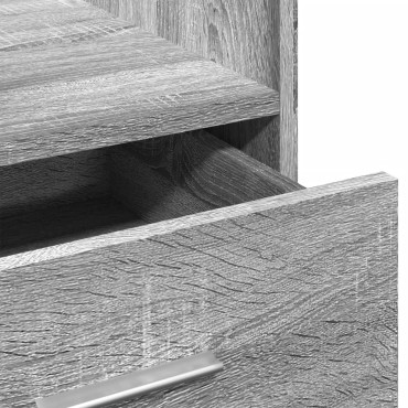 vidaXL Αναλόγιο με Ροδάκια & Συρτάρι Γκρι Sonoma 55x55x107cm Επεξ Ξύλο 1 τεμ.