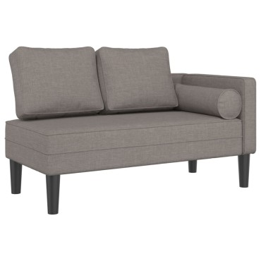 vidaXL Ανάκλιντρο Taupe Υφασμάτινο με Μαξιλάρια 110x54,5cm 1 τεμ.