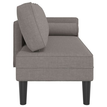 vidaXL Ανάκλιντρο Taupe Υφασμάτινο με Μαξιλάρια 110x54,5cm 1 τεμ.