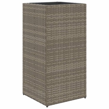vidaXL Ζαρντινιέρα Κήπου Γκρι 40x40x80 εκ. από Συνθετικό Ρατάν