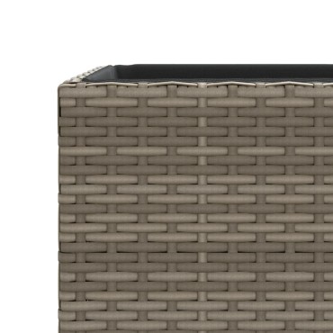 vidaXL Ζαρντινιέρα Κήπου Γκρι 40x40x80 εκ. από Συνθετικό Ρατάν