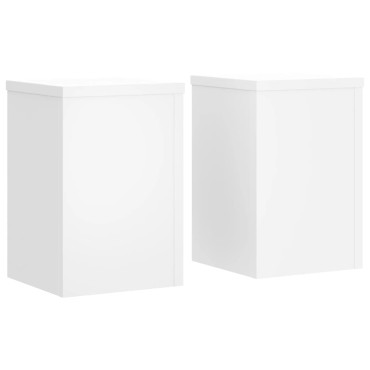 vidaXL Βάσεις Φυτών 2 τεμ. Λευκές 25x25x35 εκ. από Επεξεργασμένο Ξύλο