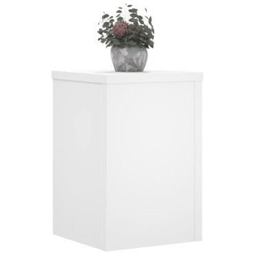 vidaXL Βάσεις Φυτών 2 τεμ. Λευκές 25x25x35 εκ. από Επεξεργασμένο Ξύλο