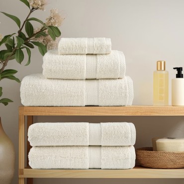 vidaXL Πετσέτες Μπάνιου Premium SOLUND 4 τεμ. Κρεμ 100x150 εκ. 600 γρ./μ²