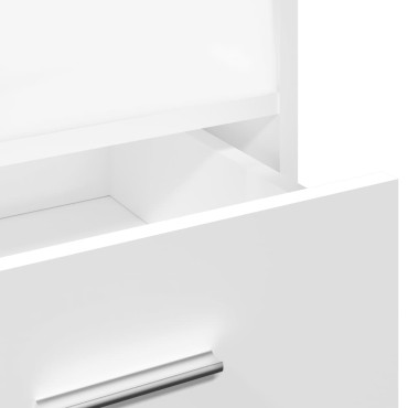 vidaXL Αναλόγιο με Ροδάκια & Συρτάρι Λευκό 55x55x107cm Επεξ. Ξύλο 1 τεμ.