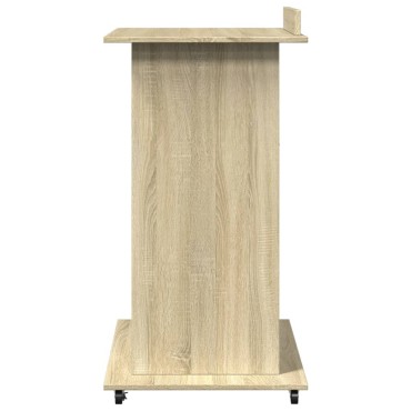 vidaXL Αναλόγιο με Ροδάκια & Συρτάρι Sonoma Δρυς 55x55x107cm Επεξ Ξύλο 1 τεμ.