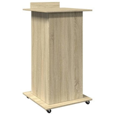vidaXL Αναλόγιο με Ροδάκια & Συρτάρι Sonoma Δρυς 55x55x107cm Επεξ Ξύλο 1 τεμ.