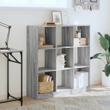 vidaXL Βιβλιοθήκη Γκρι Sonoma 102x32x108cm από Επεξεργ. Ξύλο 1 τεμ.