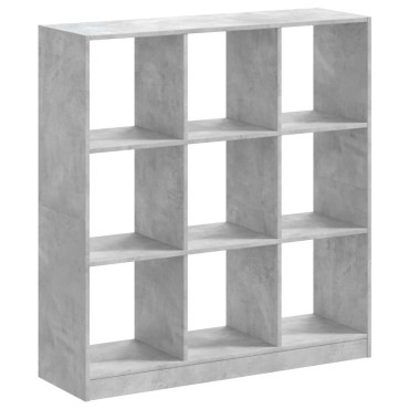 vidaXL Βιβλιοθήκη Γκρι Σκυροδέματος 102x32x108cm Επεξεργ. Ξύλο 1 τεμ.