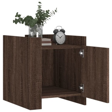 vidaXL Κομοδίνο Καφέ Δρυς 45x50x50cm από Επεξεργασμένο Ξύλο 1 τεμ.