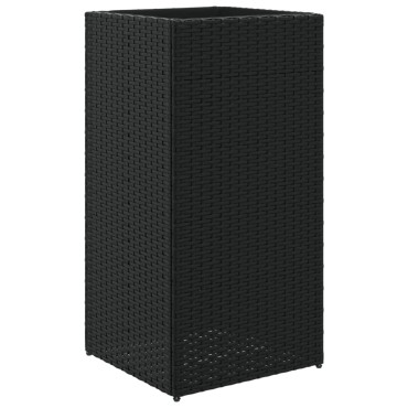vidaXL Ζαρντινιέρα Κήπου Μαύρη 40x40x80 εκ. από Συνθετικό Ρατάν