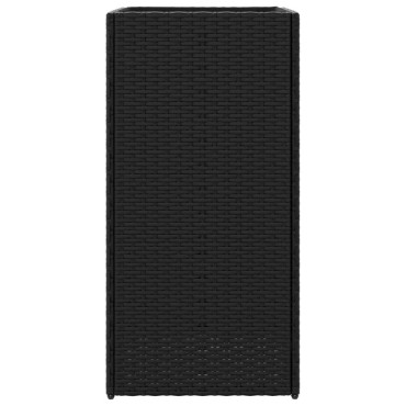vidaXL Ζαρντινιέρα Κήπου Μαύρη 40x40x80 εκ. από Συνθετικό Ρατάν