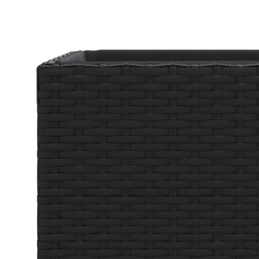 vidaXL Ζαρντινιέρα Κήπου Μαύρη 40x40x80 εκ. από Συνθετικό Ρατάν