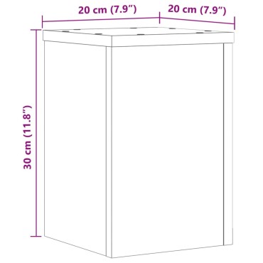 vidaXL Βάσεις Φυτών 2 Τεμ. Γκρι Sonoma 20x20x30 εκ. Επεξεργασμένο Ξύλο