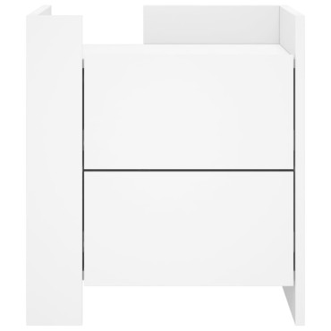 vidaXL Κομοδίνο Λευκό 45x50x50cm από Επεξεργασμένο Ξύλο 1 τεμ.