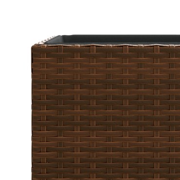 vidaXL Ζαρντινιέρα Κήπου Καφέ 40x40x80 εκ. από Συνθετικό Ρατάν