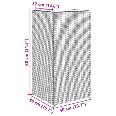 vidaXL Ζαρντινιέρα Κήπου Καφέ 40x40x80 εκ. από Συνθετικό Ρατάν
