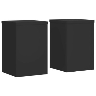 vidaXL Βάσεις Φυτών 2 τεμ. Μαύρες 25x25x35 εκ. από Επεξεργασμένο Ξύλο