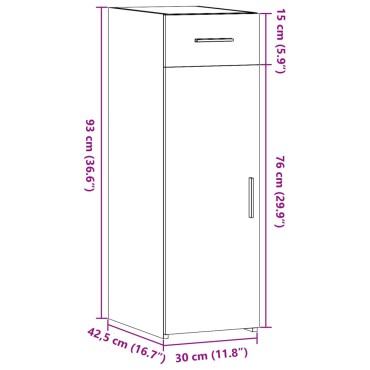 vidaXL Μπουφές Καφέ Δρυς 30x42,5x93cm από Επεξεργασμένο Ξύλο 1 τεμ.