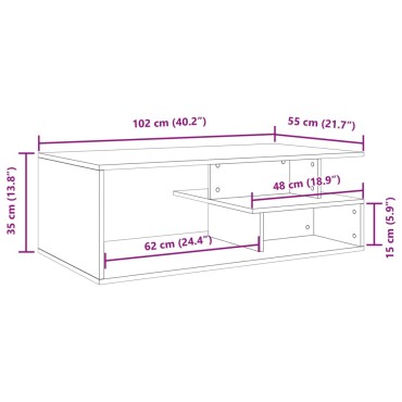vidaXL Τραπεζάκι Σαλονιού Λευκό 102x55x35cm από Επεξεργασμένο Ξύλο 1 τεμ.