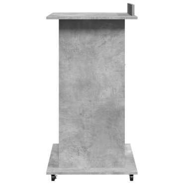vidaXL Αναλόγιο με Ροδάκια & Συρτάρι Γκρι Σκυρ. 55x55x107cm Επεξ. Ξύλο 1 τεμ.