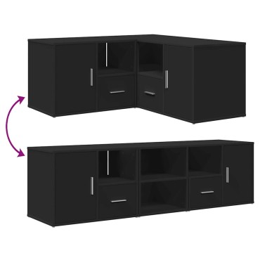 vidaXL Ντουλάπι Γωνιακό Μαύρο 160x40x45cm από Επεξεργασμένο Ξύλο 1 τεμ.