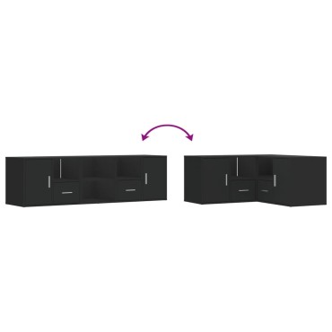 vidaXL Ντουλάπι Γωνιακό Μαύρο 160x40x45cm από Επεξεργασμένο Ξύλο 1 τεμ.