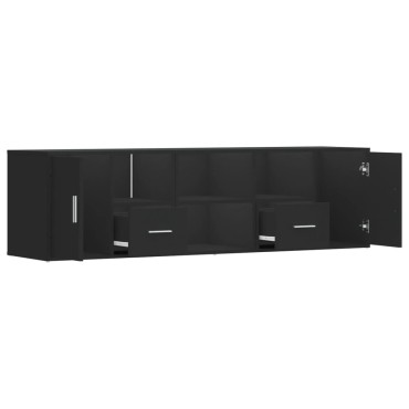 vidaXL Ντουλάπι Γωνιακό Μαύρο 160x40x45cm από Επεξεργασμένο Ξύλο 1 τεμ.
