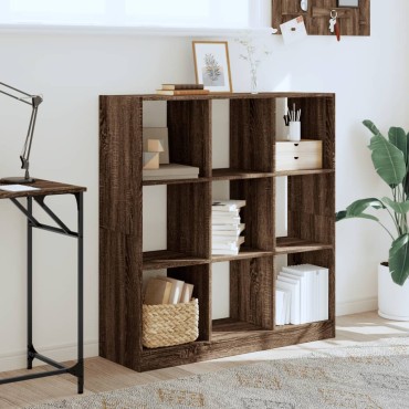 vidaXL Βιβλιοθήκη Καφέ Δρυς 102x32x108cm από Επεξεργασμένο Ξύλο 1 τεμ.