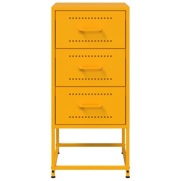 vidaXL Κομοδίνα 2 τεμ. Μουσταρδί 36x39x78cm από Χάλυβα