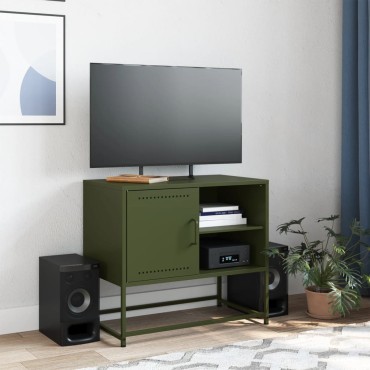 vidaXL Έπιπλο Τηλεόρασης Μουσταρδί Κίτρινο 100,5x39x60,5cm από Ατσάλι