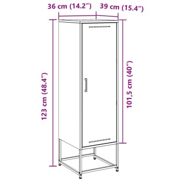 vidaXL Ντουλάπι Ανθρακί 36x39x123cm από Ατσάλι 1 τεμ.
