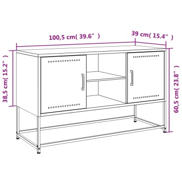 vidaXL Μπουφές Μουσταρδί 100,5x39x107cm από Ατσάλι 1 τεμ.