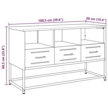 vidaXL Έπιπλο Τηλεόρασης Λευκό 100,5x39x60,5cm από Ατσάλι