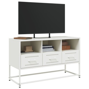 vidaXL Έπιπλο Τηλεόρασης Λευκό 100,5x39x60,5cm από Ατσάλι