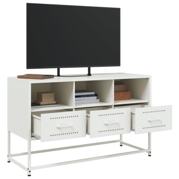 vidaXL Έπιπλο Τηλεόρασης Λευκό 100,5x39x60,5cm από Ατσάλι