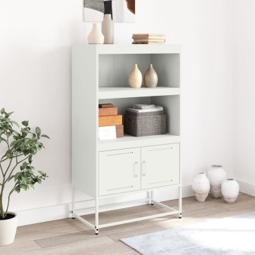vidaXL Ραφιέρα Λευκή 68,5x38,5x123,5cm από Ατσάλι 1 τεμ.