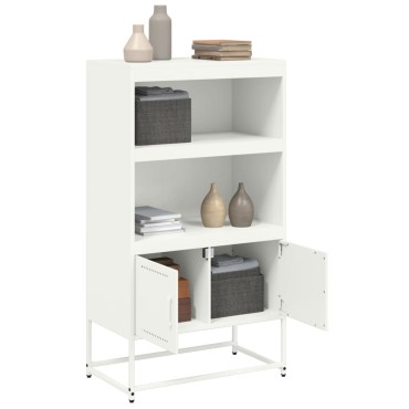vidaXL Ραφιέρα Λευκή 68,5x38,5x123,5cm από Ατσάλι 1 τεμ.