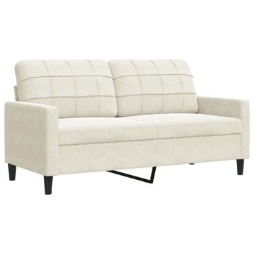 vidaXL Καναπές Διθέσιος Κρεμ Βελούδινος 157x77x80cm 1 τεμ.