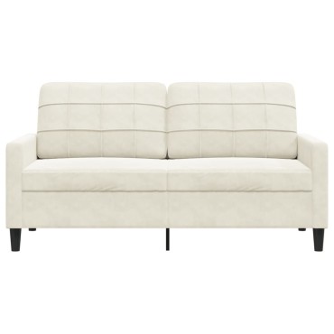 vidaXL Καναπές Διθέσιος Κρεμ Βελούδινος 157x77x80cm 1 τεμ.