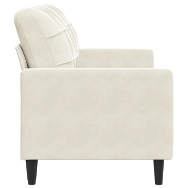 vidaXL Καναπές Διθέσιος Κρεμ Βελούδινος 157x77x80cm 1 τεμ.