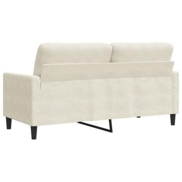 vidaXL Καναπές Διθέσιος Κρεμ Βελούδινος 157x77x80cm 1 τεμ.