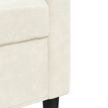 vidaXL Καναπές Διθέσιος Κρεμ Βελούδινος 157x77x80cm 1 τεμ.