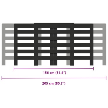 vidaXL Κάλυμμα Καλοριφέρ Μαύρο 205x21,5x83,5εκ. από Επεξεργασμένο Ξύλο